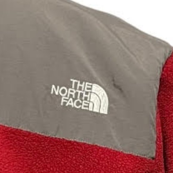 The North Face Small Red Grey Fleece Jacket - Picture 5 of 8